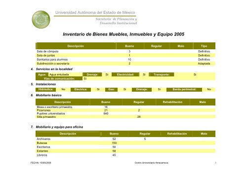 Inventario 2005 - Universidad Autónoma del Estado de México