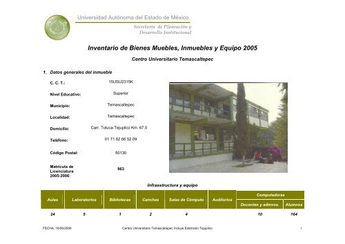 Inventario 2005 - Universidad Autónoma del Estado de México