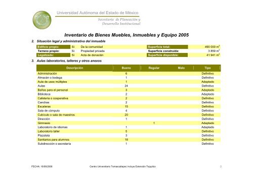 Inventario 2005 - Universidad Autónoma del Estado de México