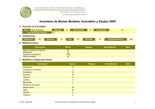 Inventario 2005 - Universidad Autónoma del Estado de México