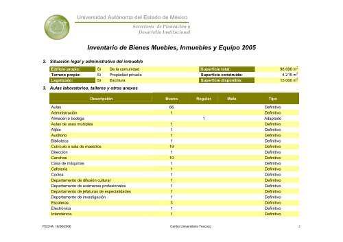 Inventario 2005 - Universidad Autónoma del Estado de México