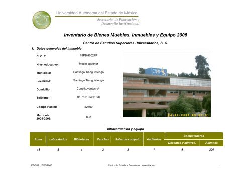 Inventario 2005 - Universidad Autónoma del Estado de México