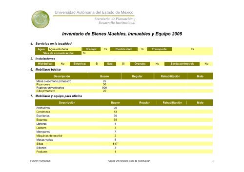 Inventario 2005 - Universidad Autónoma del Estado de México