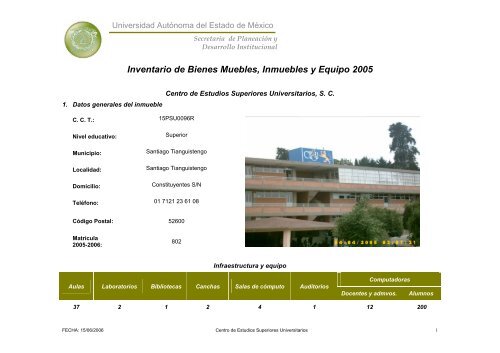 Inventario 2005 - Universidad Autónoma del Estado de México