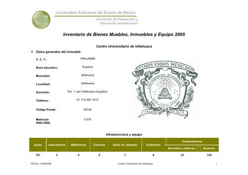 Inventario 2005 - Universidad Autónoma del Estado de México