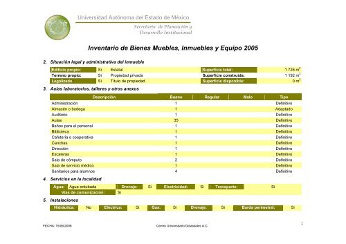 Inventario 2005 - Universidad Autónoma del Estado de México