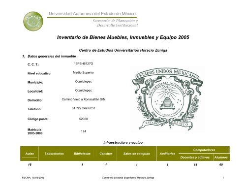 Inventario 2005 - Universidad Autónoma del Estado de México