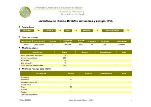 Inventario 2005 - Universidad Autónoma del Estado de México