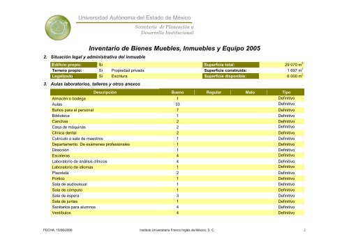 Inventario 2005 - Universidad Autónoma del Estado de México