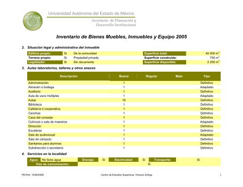 Inventario 2005 - Universidad Autónoma del Estado de México