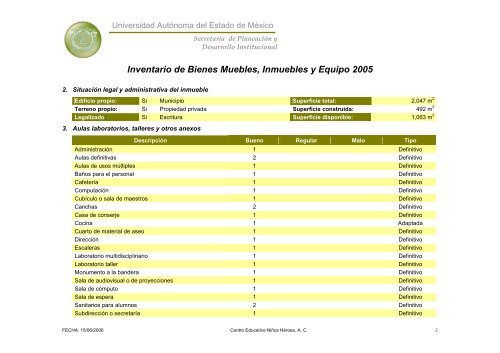 Inventario 2005 - Universidad Autónoma del Estado de México