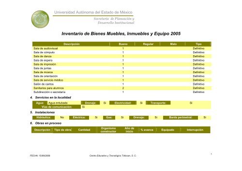 Inventario 2005 - Universidad Autónoma del Estado de México