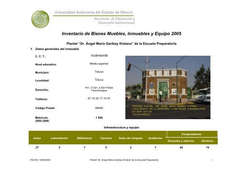 Inventario 2005 - Universidad Autónoma del Estado de México