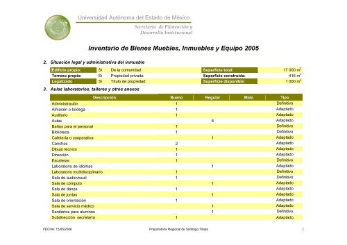 Inventario 2005 - Universidad Autónoma del Estado de México