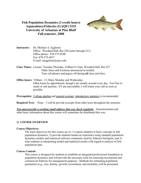 Fish Population Dynamics - University of Arkansas Cooperative ...