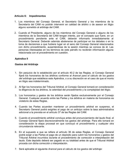 Reglas de Arbitraje del Centro de Arbitraje de MÃ©xico - Uaipit.com