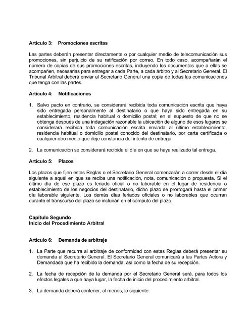 Reglas de Arbitraje del Centro de Arbitraje de MÃ©xico - Uaipit.com