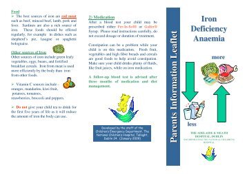 Iron deficiency - Adelaide and Meath Hospital, Dublin Incorporating ...