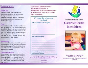 Gastroenteritis in children - Adelaide and Meath Hospital, Dublin ...