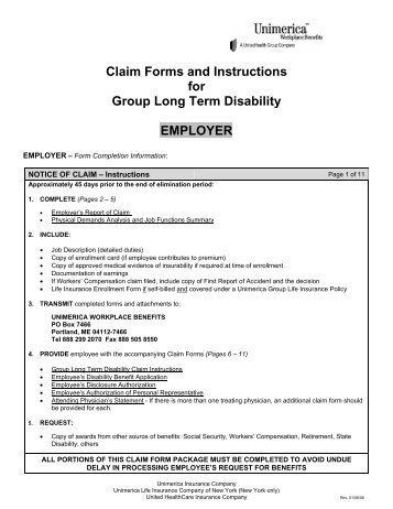 Claim Forms and Instructions