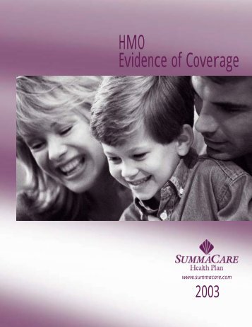 SummaCare Certificate of Coverage