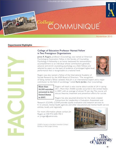 COMMUNIQUE ` - The University of Akron