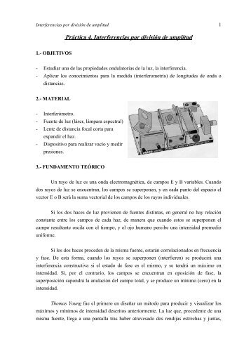 14. Interferencias: interferÃ³metro de Michelson