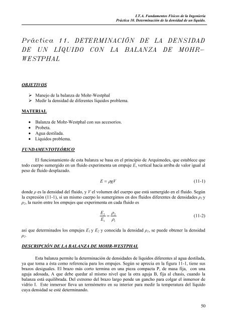 PrÃ¡ctica 11. DETERMINACIÃN DE LA DENSIDAD DE UN LÃQUIDO ...