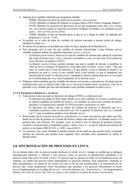 TEMA 2. GESTIÃN DE PROCESOS - Universidad de AlmerÃ­a