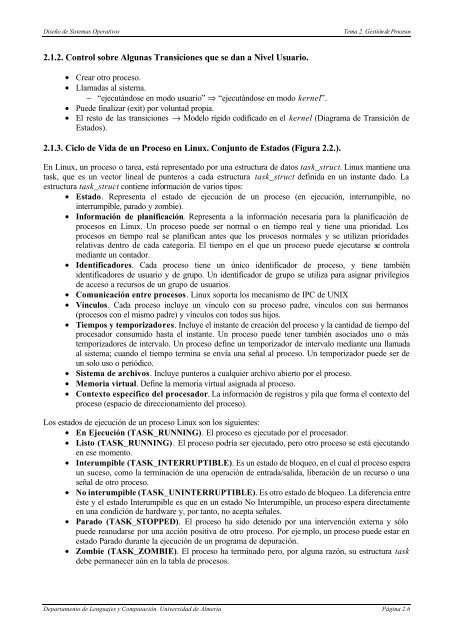 TEMA 2. GESTIÃN DE PROCESOS - Universidad de AlmerÃ­a