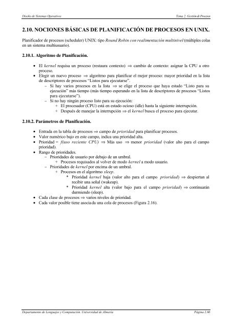 TEMA 2. GESTIÃN DE PROCESOS - Universidad de AlmerÃ­a