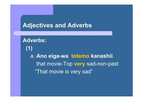 Japanese adjective SUGOI and adverb SUGOKU in conversations