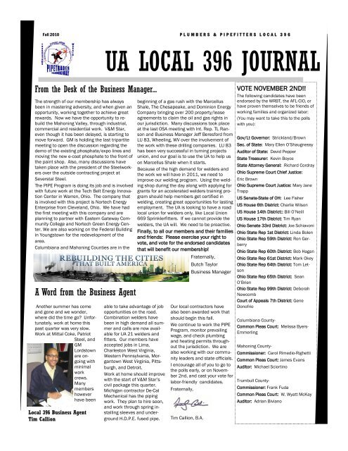 UA LOCAL 396 JOURNAL