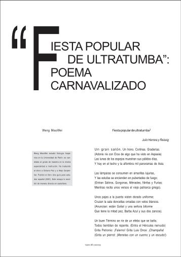 âfiesta popular de ultratumbaâ: poema carnavalizado - UAM