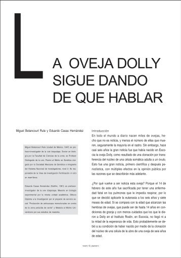 LA OVEJA DOLLY SIGUE DANDO DE QUE HABLAR - UAM