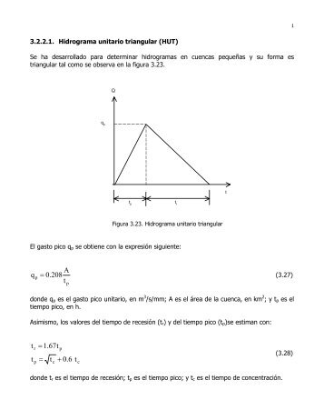 3.2.2.1. Hidrograma unitario triangular (HUT). - Uamenlinea.uam.mx