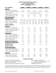 Five Year Academic Calendar Academic Years 2008-09 thru 2012-13