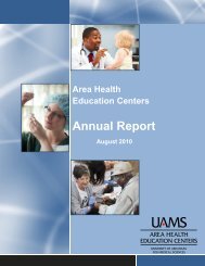 AHEC Annual Report - University of Arkansas for Medical Sciences