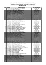 RELACIÃN DE ALUMNOS INGRESANTES 2013-1 SEDE SICUANI