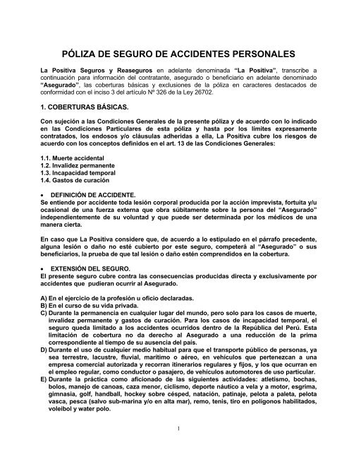 PÃLIZA DE SEGURO DE ACCIDENTES PERSONALES