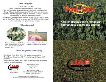 A foliar application to minimize harvest loss due to pod shatter - UAP