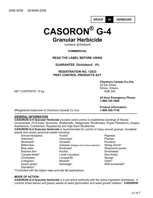 Casoron A G 4 Granular Herbicide True North Specialty Products