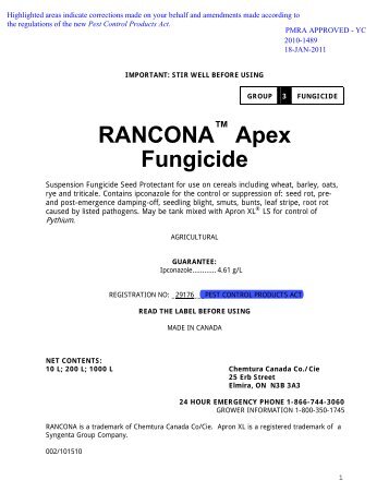 RANCONA Apex Fungicide - UAP