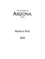 Books in Print 2010 - The University of Arizona Press