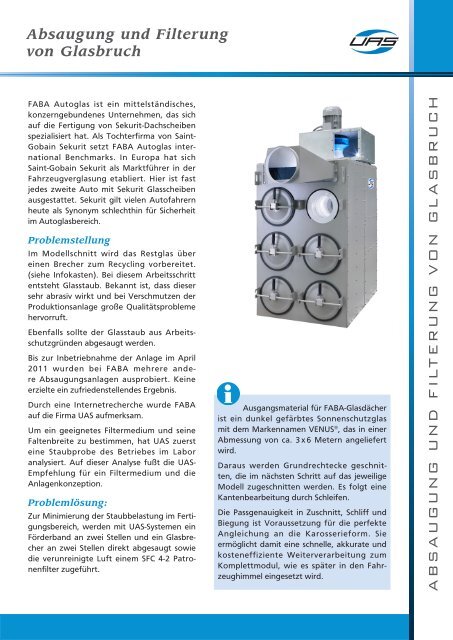 Absaugung und Filterung von Glasbruch (800 KB)