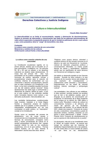 Cultura e Interculturalidad