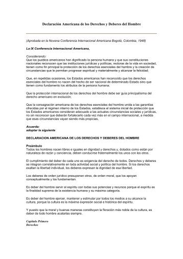 DeclaraciÃ³n Americana de los Derechos Humanos