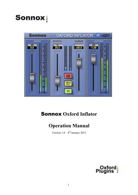 sonnox oxford inflator manual