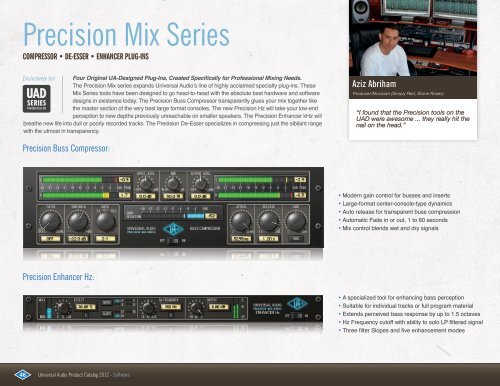 PRODUCT CATALOG 2012 - Universal Audio