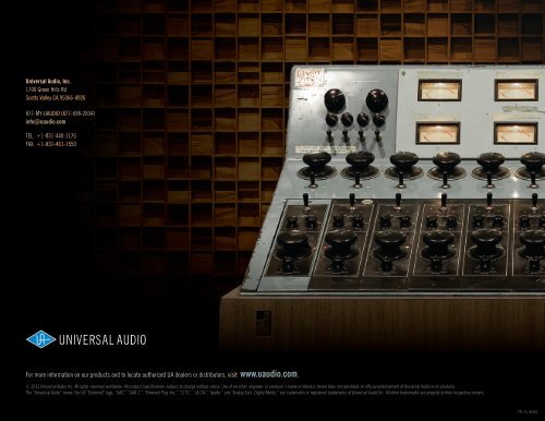 PRODUCT CATALOG 2012 - Universal Audio